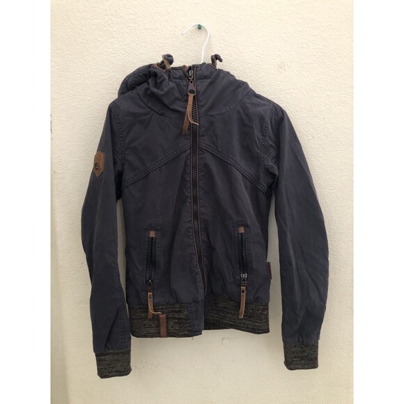 Naketano Brand New World Hooded Jacket Women’s Small Gray Full Zip Casual Hoodie - Picture 8 of 14